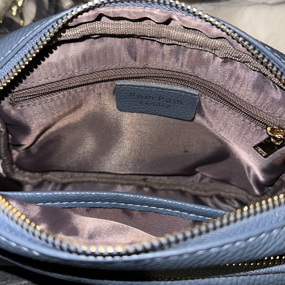 Pom Pom London Mayfair. Beautiful slate blue leather purse. - Picture 6 of 8